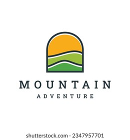 Mountain logo vector icon illustration hipster vintage retro