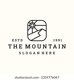 Mountain logo vector icon illustration hipster vintage retro
