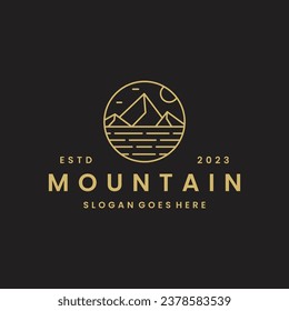 Mountain logo vector icon illustration hipster vintage retro