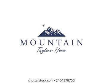 mountain logo vector icon illustration, logo template. handmade