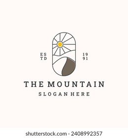 Mountain logo vector icon illustration hipster vintage retro