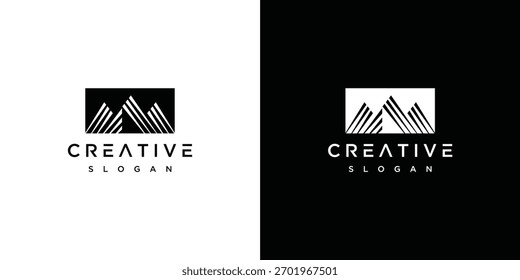 Ilustración de icono de Vector de logotipo de montaña.	