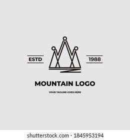 Mountain logo vector icon line art outline download