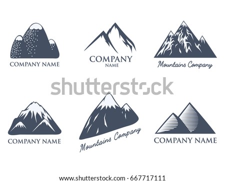 Mountain Logo Vector Icons Set Logotype Stock Vector (Royalty Free