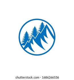 Ilustración vectorial del logotipo de montaña. Diseño de placa de montaña vectorial diseño. Diseño del logo de las Montañas de moda, plantilla de ilustración vectorial para Aventura al Aire Libre.