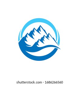 Vektorillustration mit Mountain Logo. Design der Vektorillustration für Gebirgsabzeichen Trendy Mountains Logo Design Vektorillustration Illustration Vorlage für Outdoor Adventure.