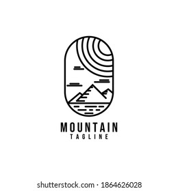 diseño de ilustración vectorial de logotipo de montaña, logotipo creativo