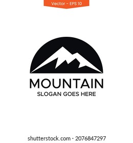 Plantilla de diseño de ilustración vectorial de logotipo de montaña