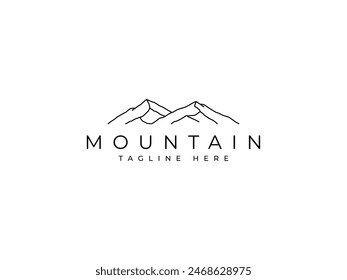 mountain logo vector illustration. line art mountain logo template