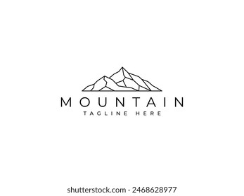 mountain logo vector illustration. line art mountain logo template