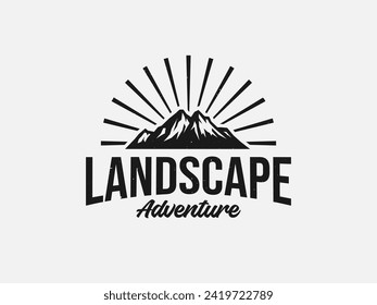 mountain logo vector illustration. stamp vintage mountain adventure logo template