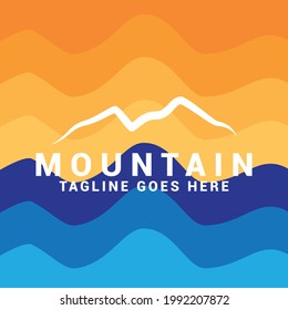 mountain logo vector illustration symbol mountain icon Design style.