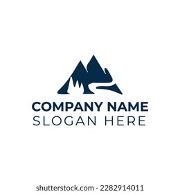 Plantilla de ilustración vectorial de logotipo de montaña 