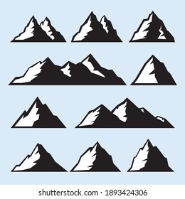 Mountain Logo vector. Large variety of steep mountain vector images. vector eps 10.