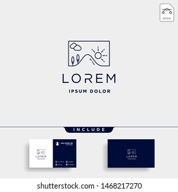 Mountain Logo Vector line design landscape symbol