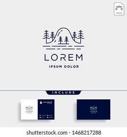 Mountain Logo Vector line design landscape symbol