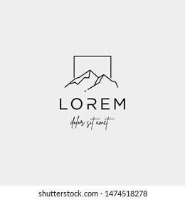 Mountain Logo Vector line design landscape symbol