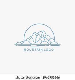 Mountain logo vector with line design concept for business company