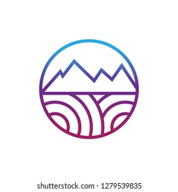 mountain logo vector with nature landscape moder style logo