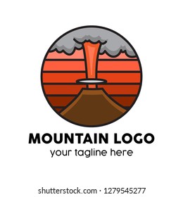 mountain logo vector with nature landscape moder style logo