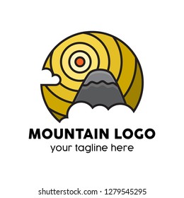 mountain logo vector with nature landscape moder style logo