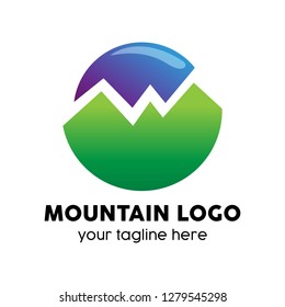 mountain logo vector with nature landscape moder style logo