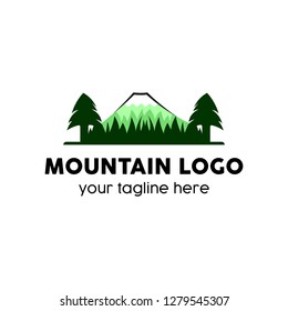 mountain logo vector with nature landscape moder style logo