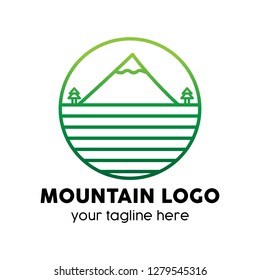 mountain logo vector with nature landscape moder style logo