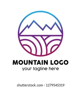 mountain logo vector with nature landscape moder style logo