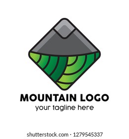 mountain logo vector with nature landscape moder style logo