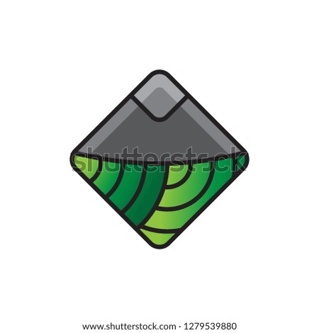 mountain logo vector with nature landscape moder style logo