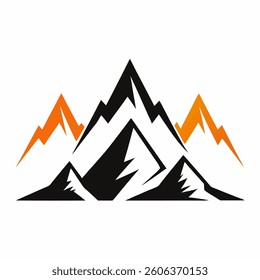 Mountain logo vector on white background.