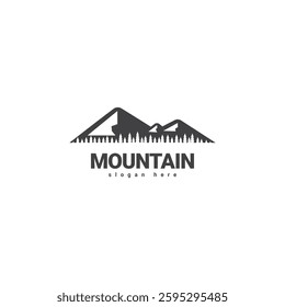 Mountain logo vector. Mountain outdoor silhouette abstract background icon design