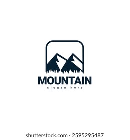 Mountain logo vector. Mountain outdoor silhouette abstract background icon design