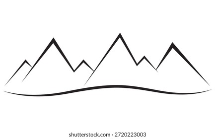  Vetor do logotipo da montanha. Montanha silhueta exterior abstrato plano de fundo ícone design