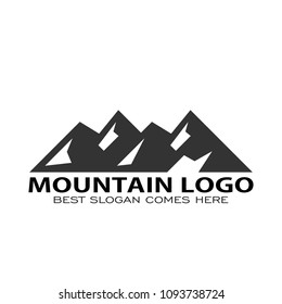 Mountain logo vector, silhouette graphic design.