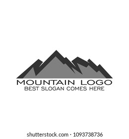 Mountain logo vector, silhouette graphic design.
