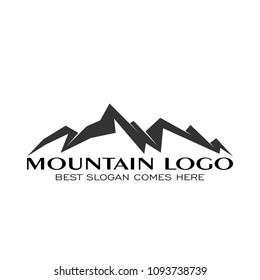 Mountain logo vector, silhouette graphic design.