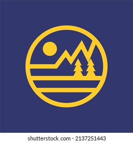 vector de logotipo de montaña, adecuado para icono, símbolo para describir la naturaleza