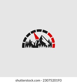 Ilustración del vector del logotipo de montaña
