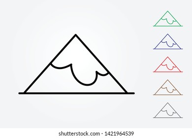 Mountain logo vector using many color for adventure on white background illustration