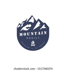 mountain logo with vintage style in vector illustration