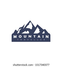mountain logo with vintage style in vector illustration
