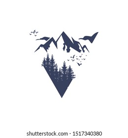 mountain logo with vintage style in vector illustration