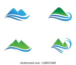 Mountain logo wave
