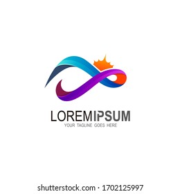 Mountain logo with wave design template