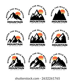 Mountain Logos A Collection of Black and White Mountain Designs