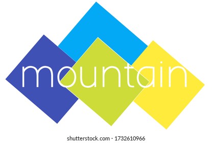 mountain logos with shades of squares with elegant and simple appearance, can also be used as a background of a corporate web