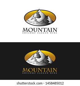 mountain logos with various shapes and variations