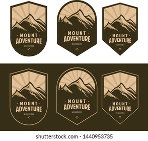 Mountain Logos Vector with simple and eyecathing colours